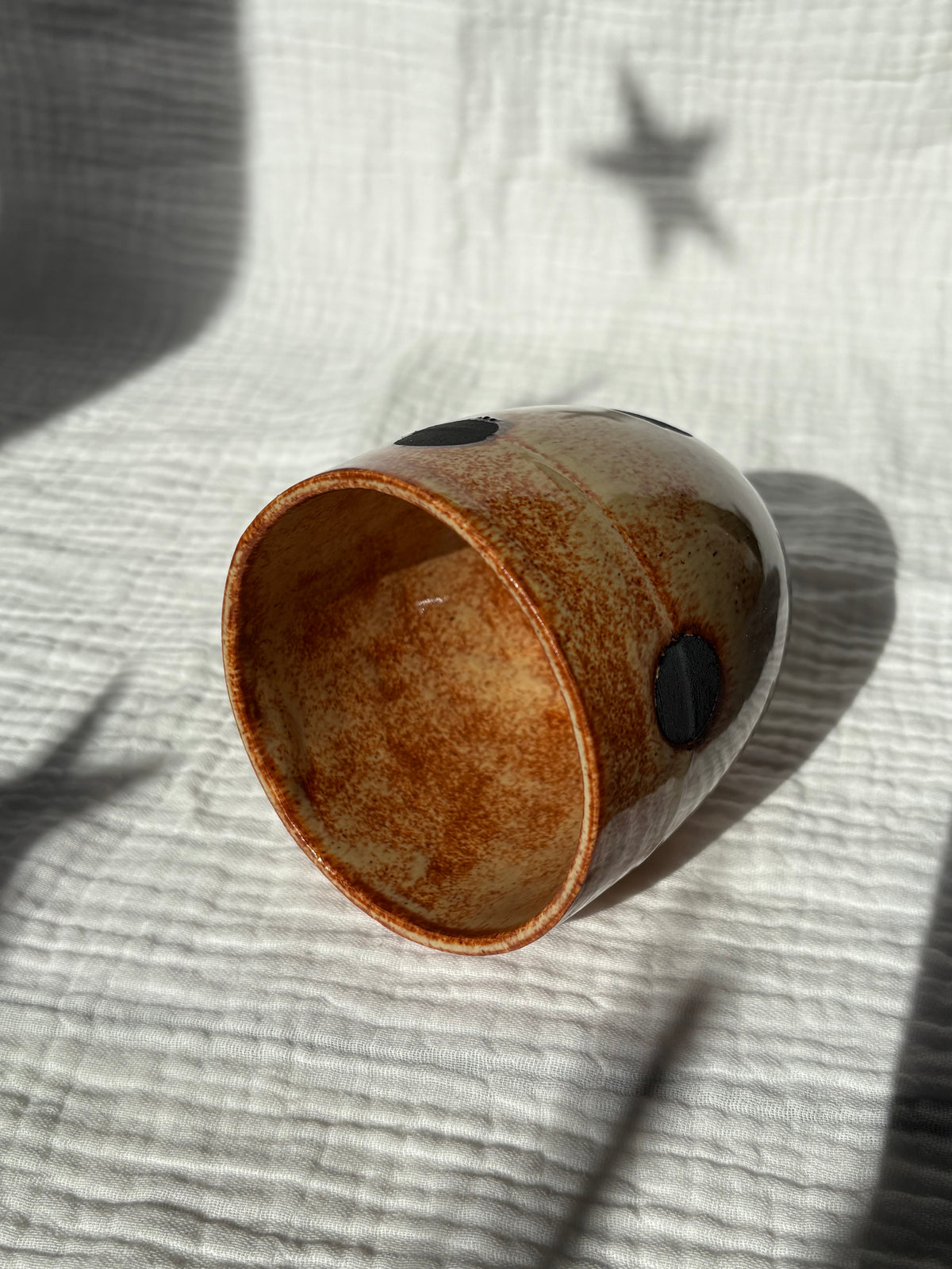 Caramel Polka Dot Tumbler cup