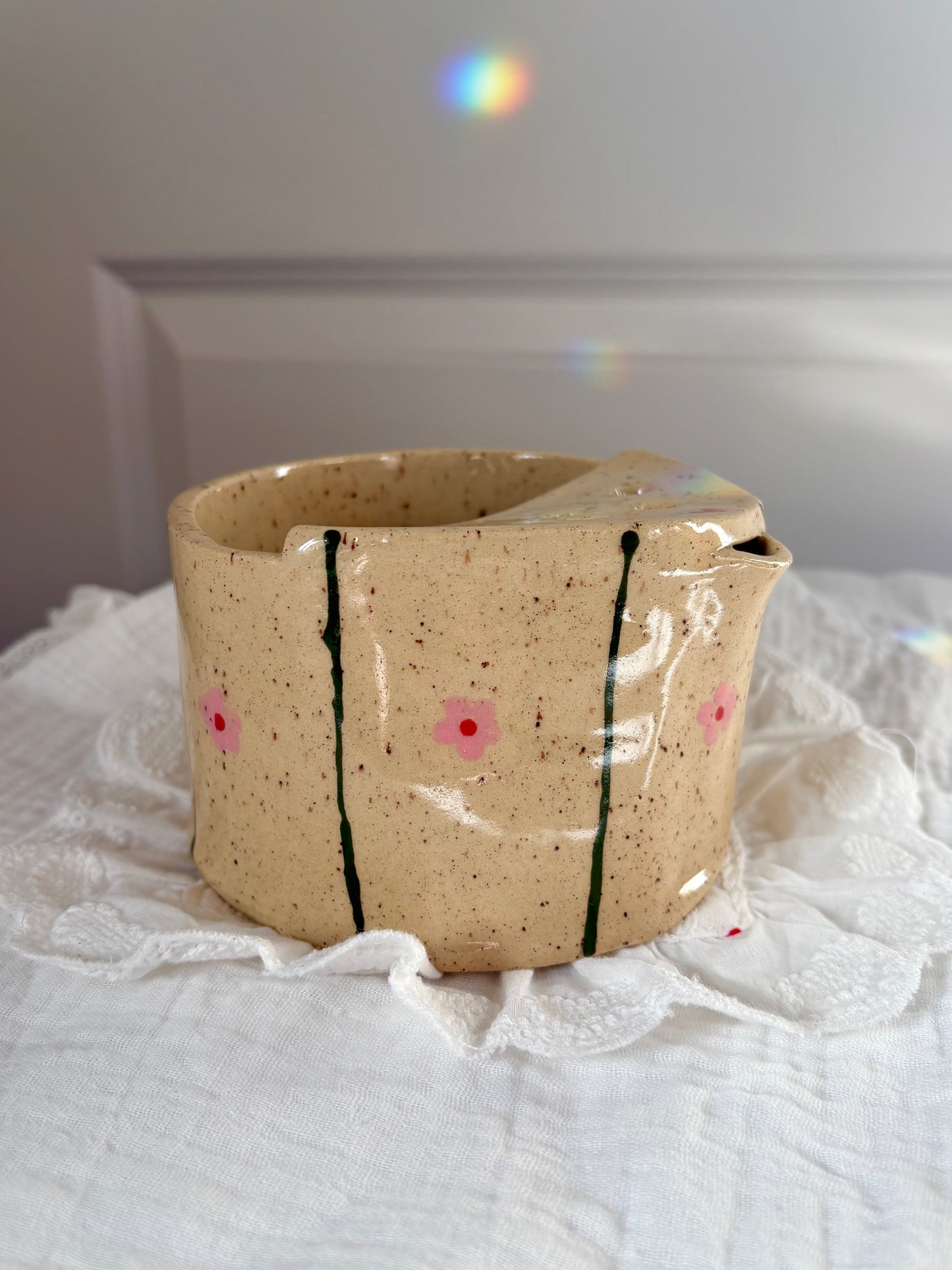 Pink Flowers Berry Bowl