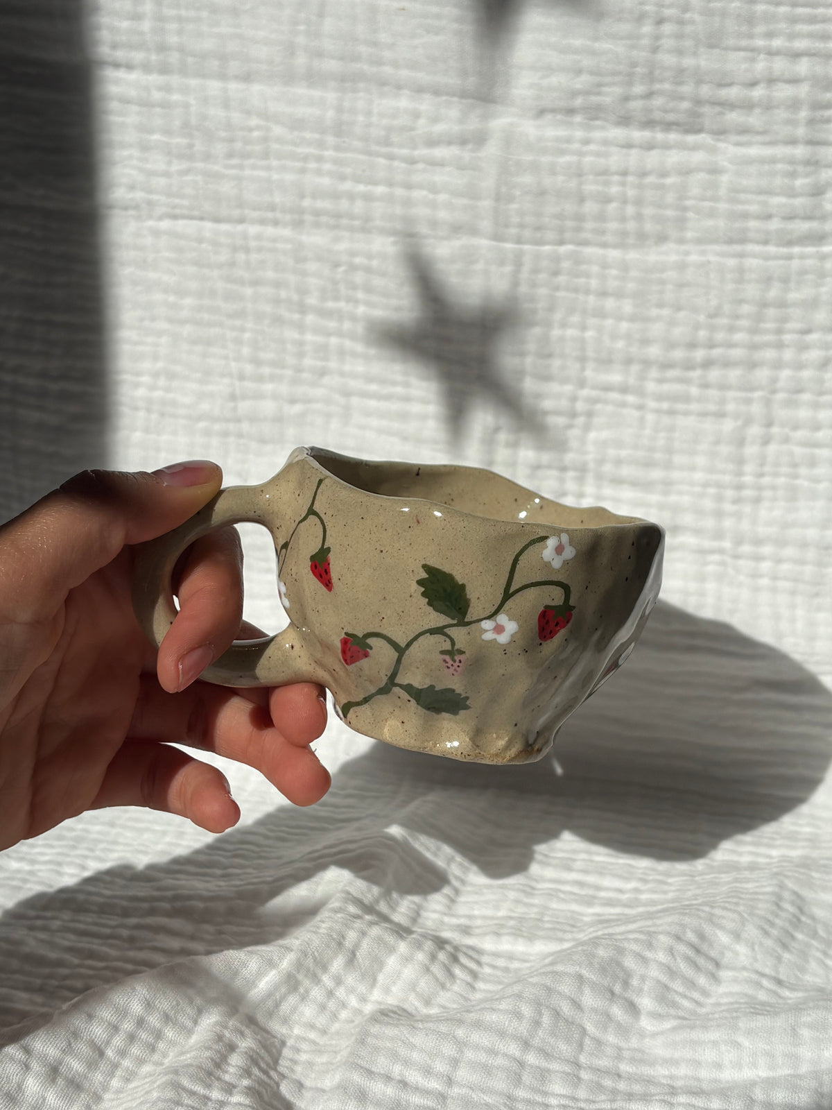 Strawberry Bloom Mug (Pinch Pot)