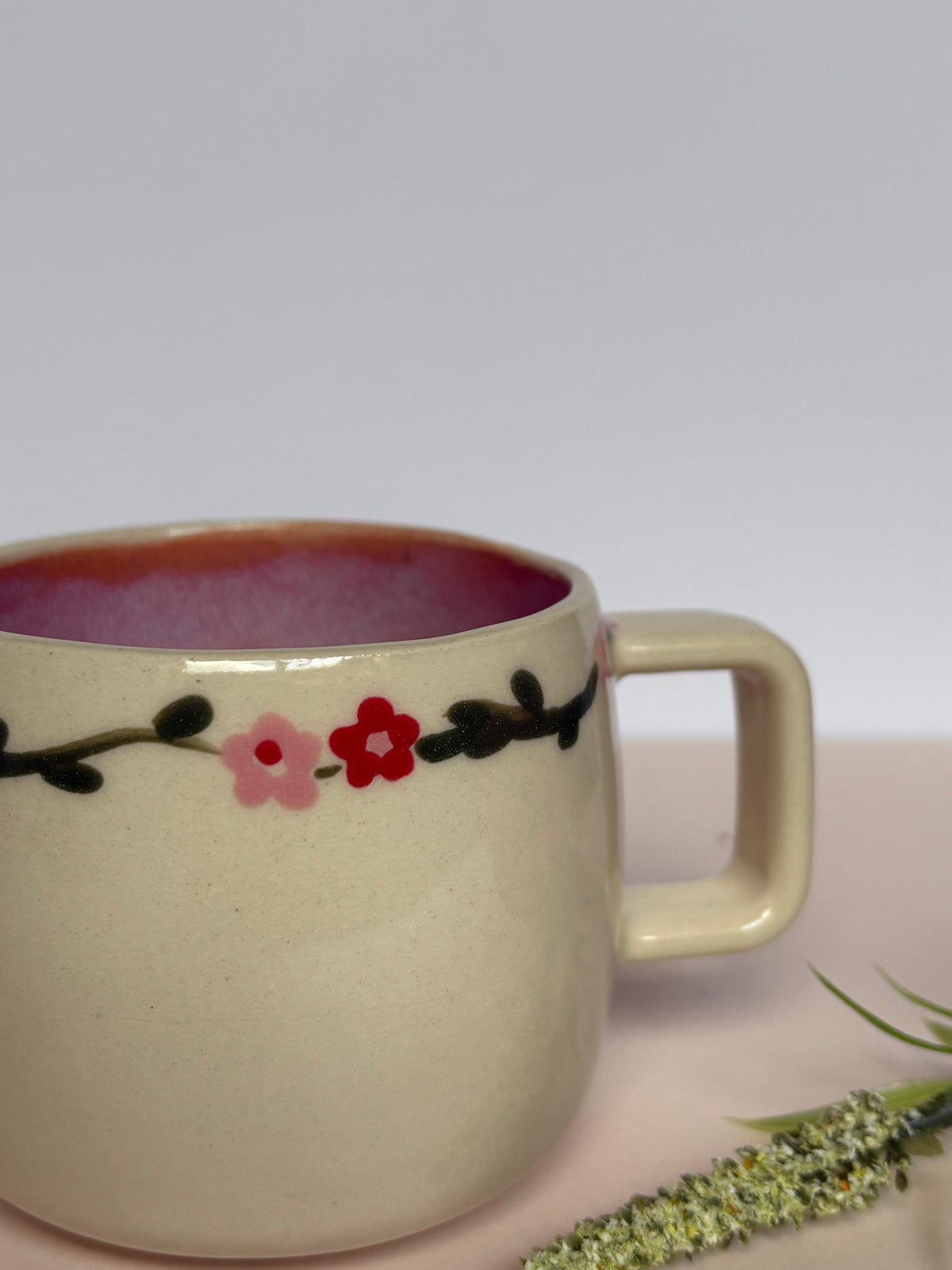 Floral Vine Espresso Cup Pink