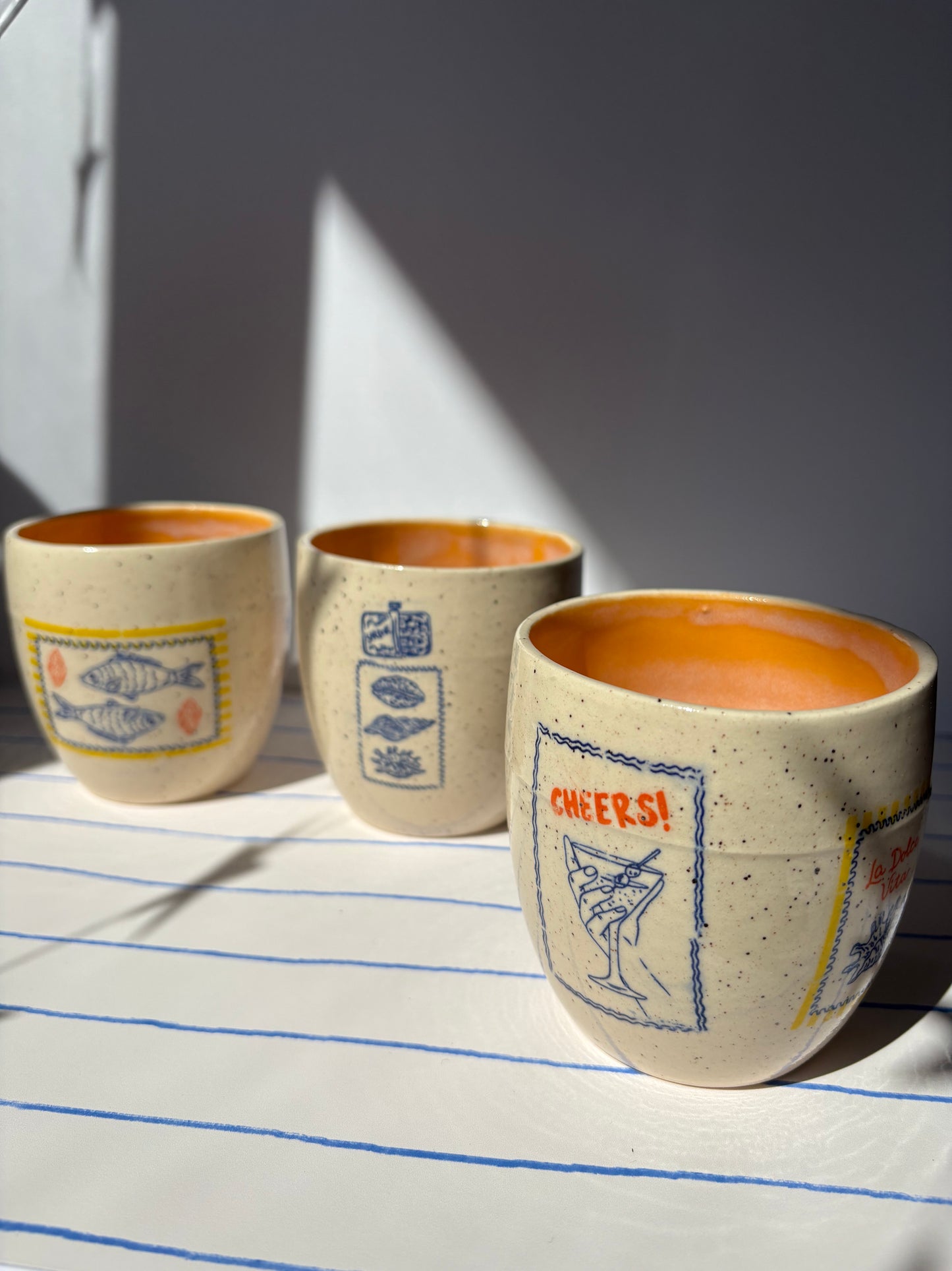 Mediterranean Summer Tumbler Cup Orange (Style 3)