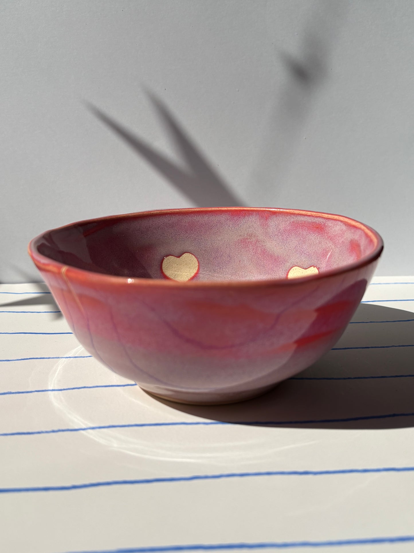 Magenta Ombre Hearts Bowl (seconds)