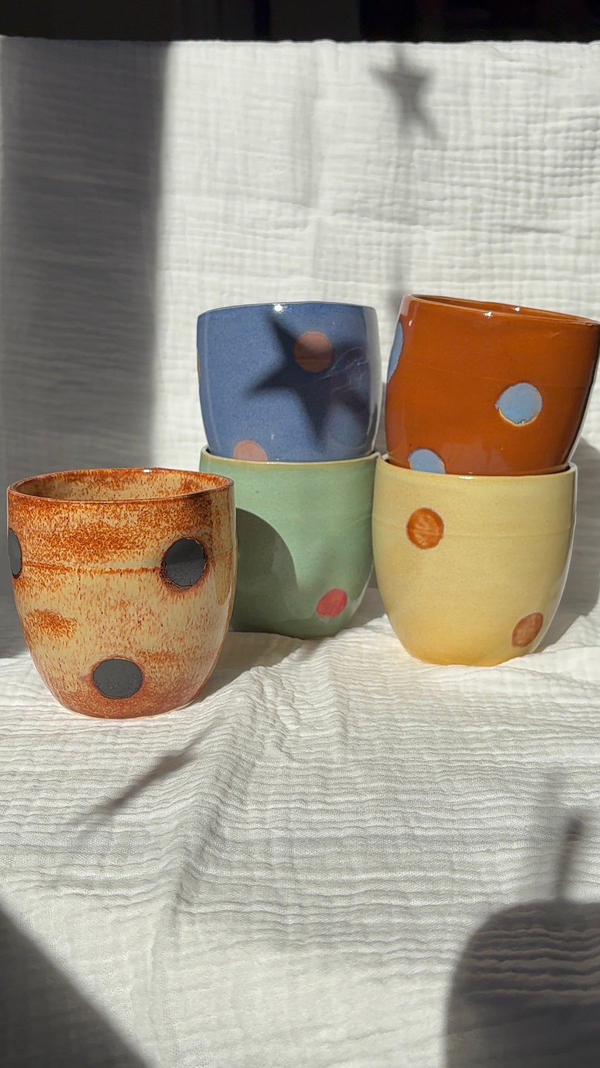 Cinnamon & Blue Polka Dot Tumbler cup