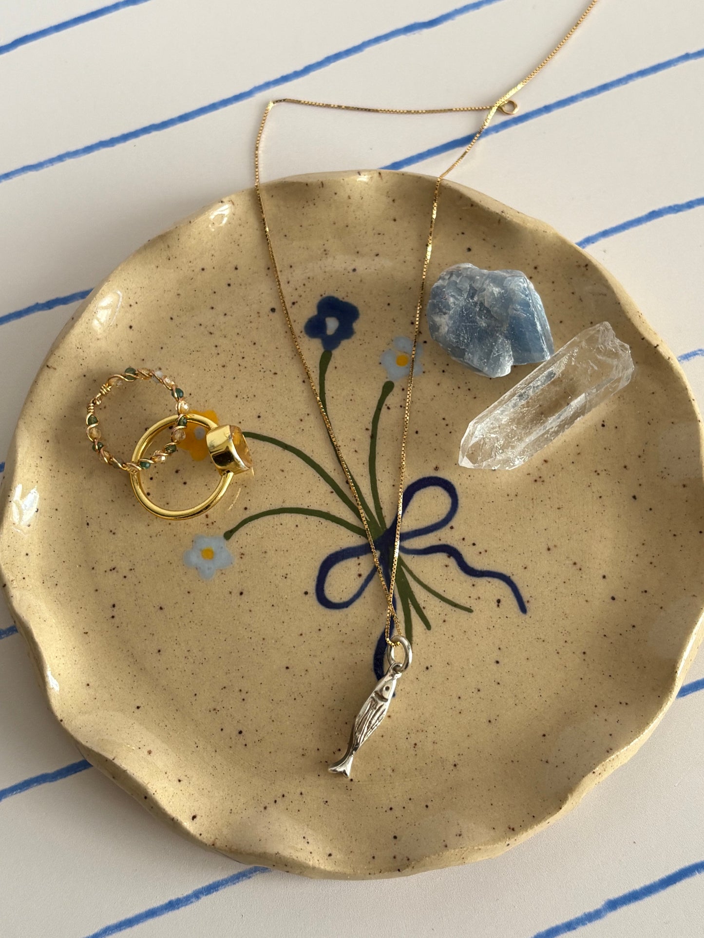 Blue Bouquet Jewelry Dish