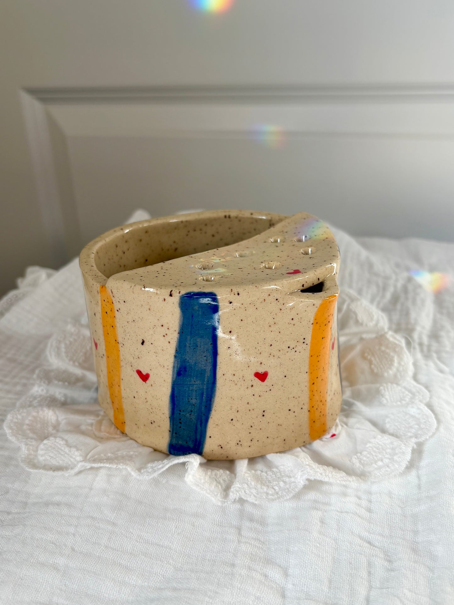Blue & Yellow Stripes Berry Bowl