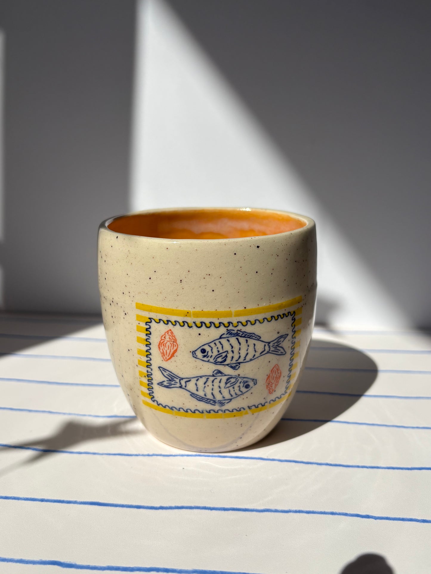 Mediterranean Summer Tumbler Cup Orange (Style 1)