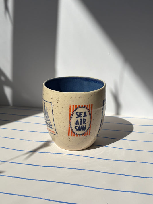 Mediterranean Summer Tumbler Cup Blue (Style 4)