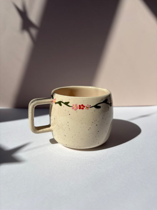 Floral Vine Espresso Cup Pink