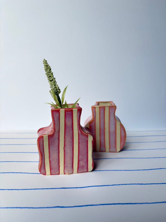 Barbie Pink Stripes Bud Vase