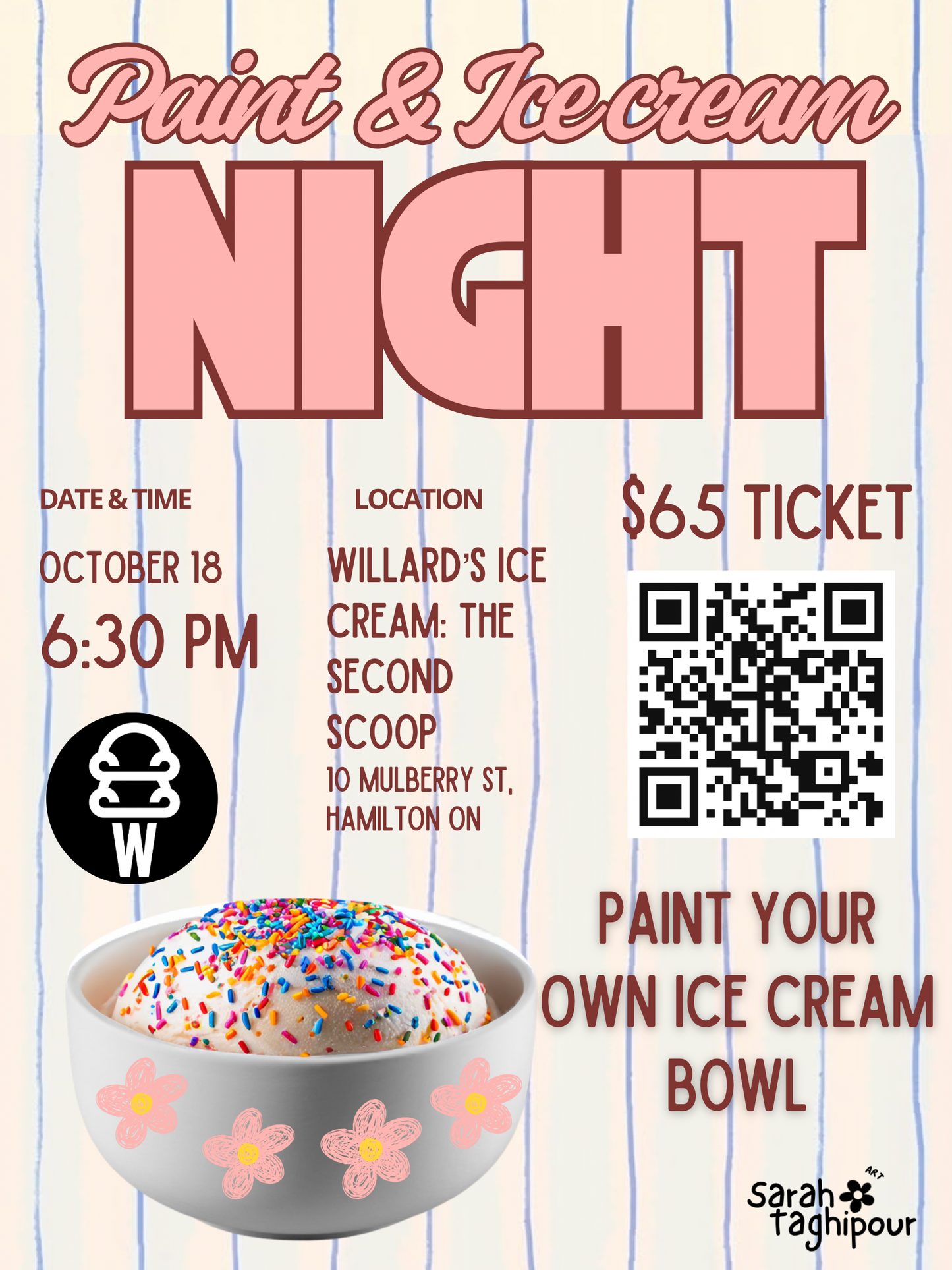 Paint & Ice Cream Night at Willard’s (OCTOBER)