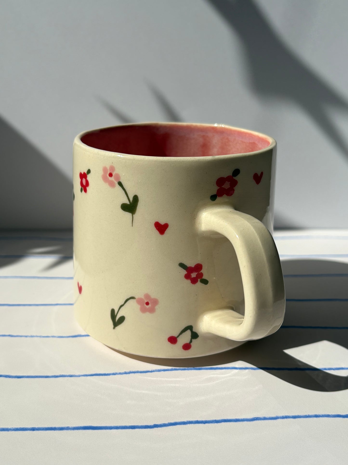 Dainty Cherry & Flowers Mug
