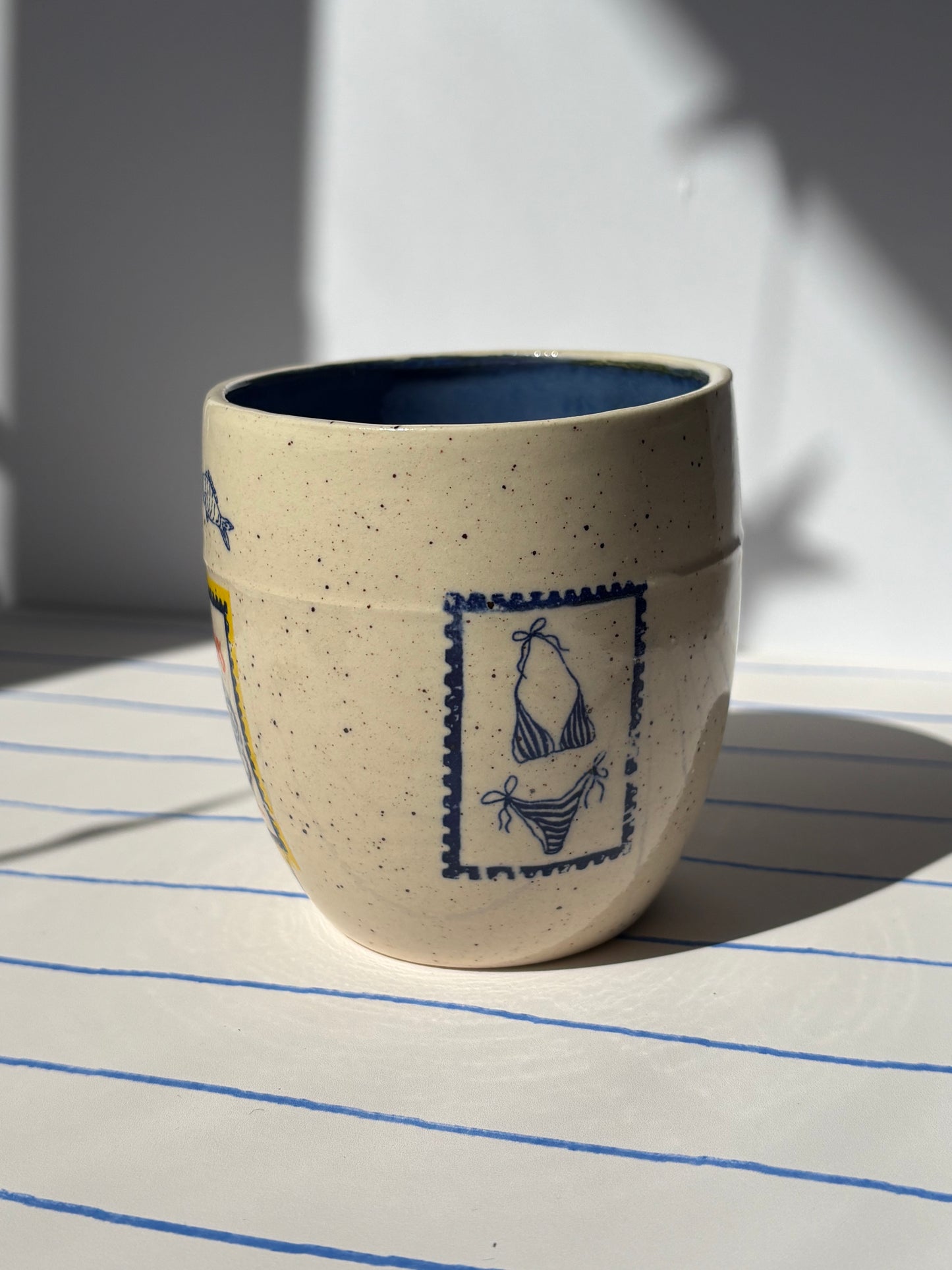 Mediterranean Summer Tumbler Cup Blue (Style 3)