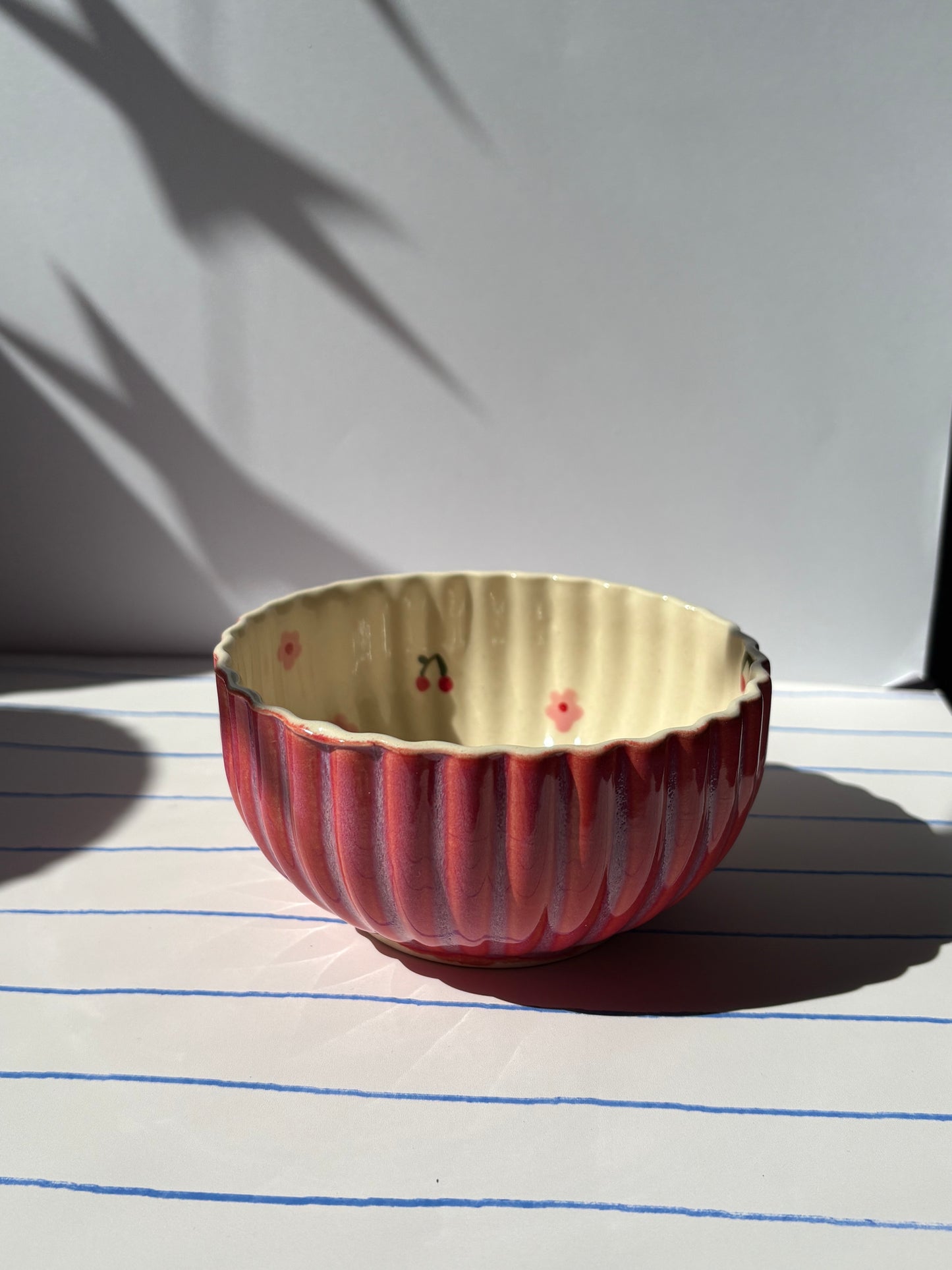 Cherry & Pink Flowers Breakfast Bowl