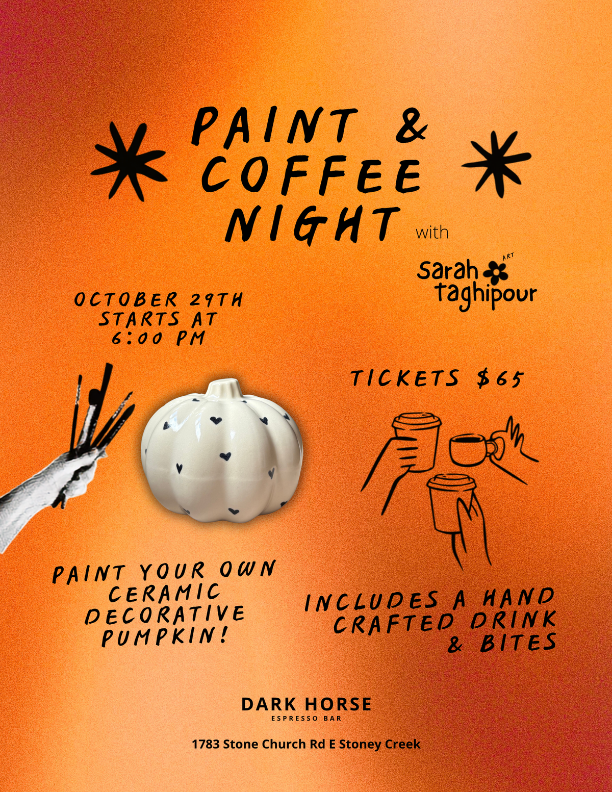 Paint Your Own Ceramic Pumpkin & Coffee Night
