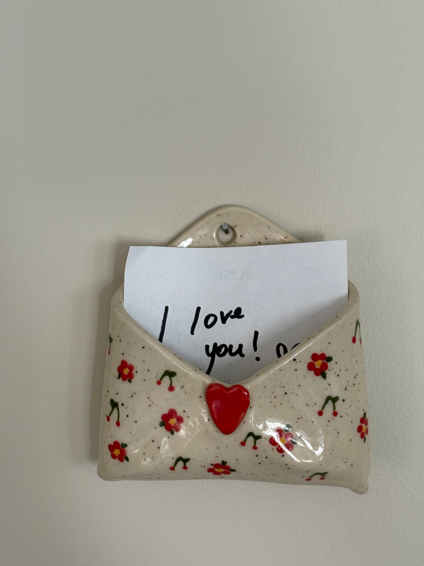 Pink Bows Ceramic Wall Envelope