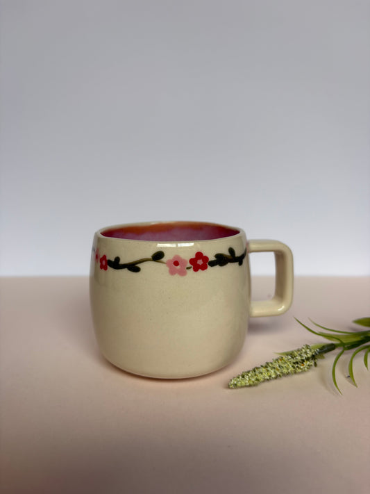 Floral Vine Espresso Cup Pink