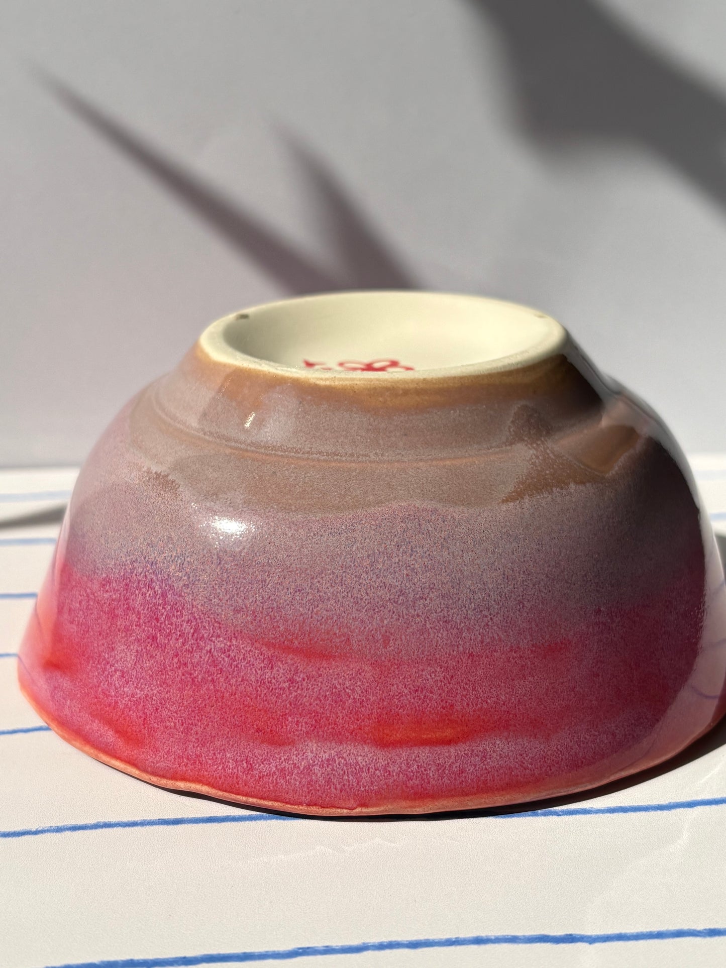 Magenta Ombre Hearts Bowl (seconds)