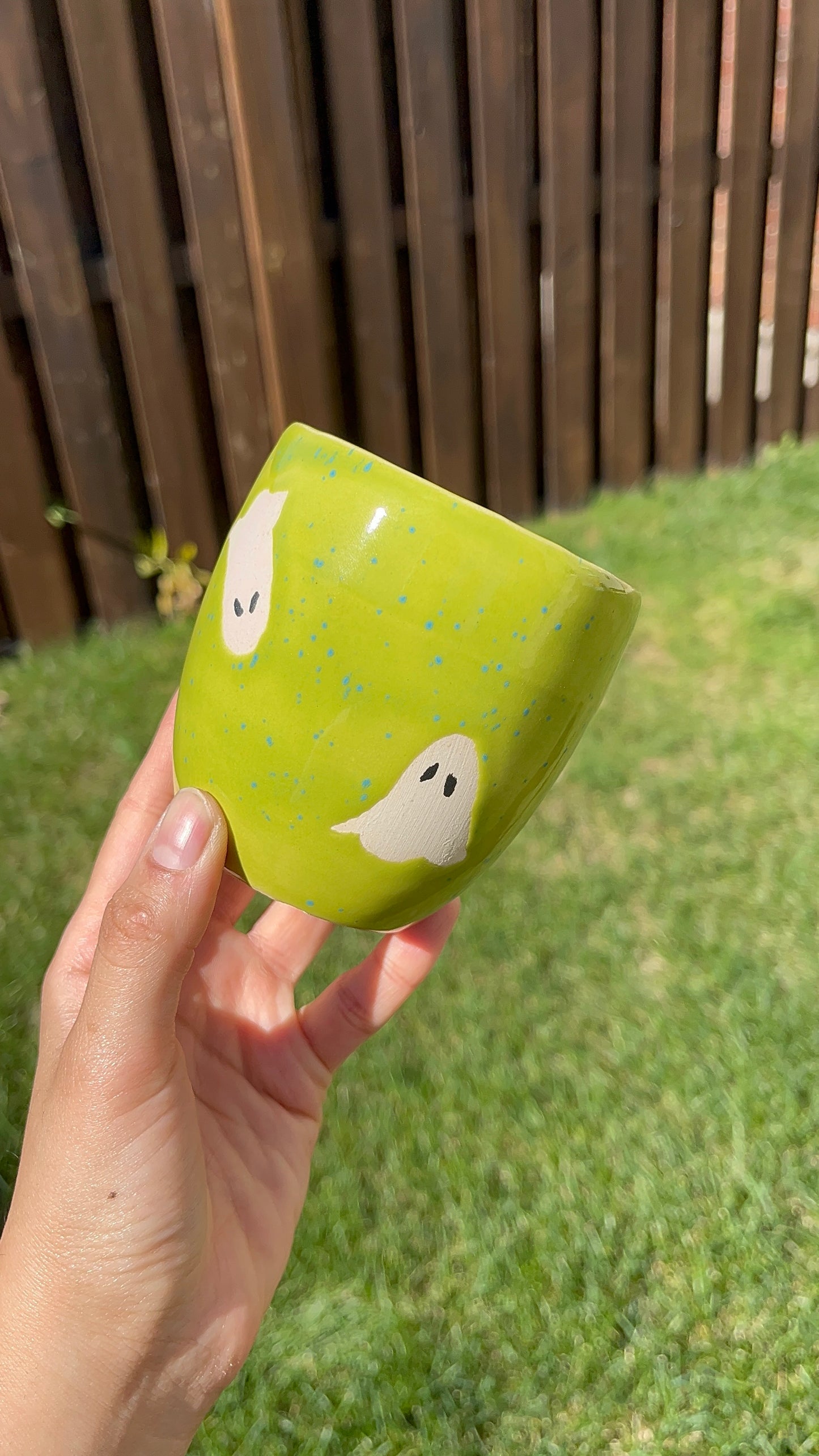 Green Speckle Ghost Tumbler