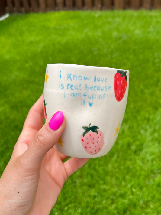 Strawberry stars tumbler cup