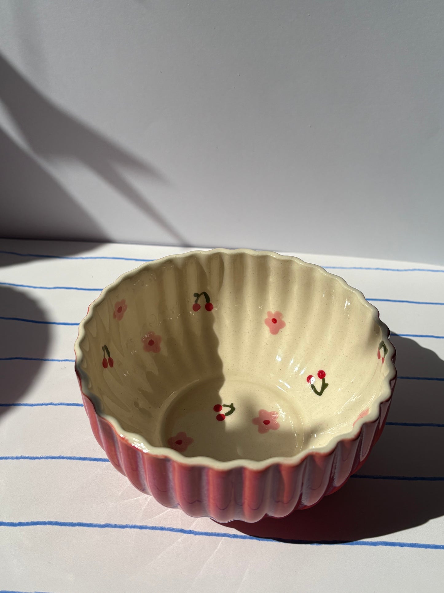 Cherry & Pink Flowers Breakfast Bowl