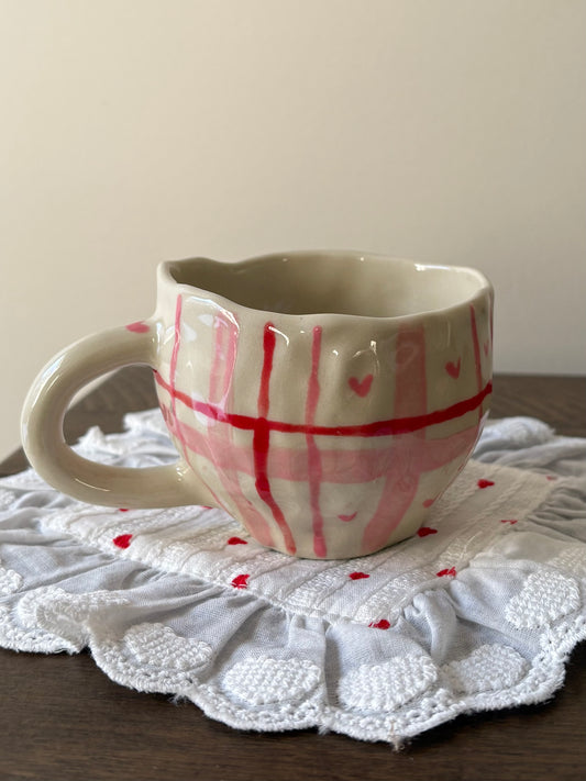 Pink Gingham Mug