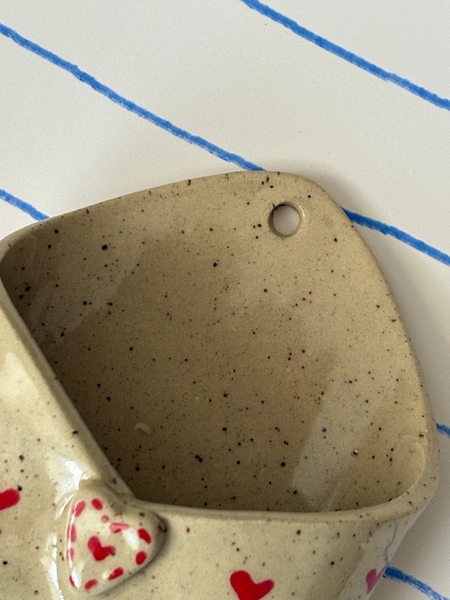 Speckled Hearts Ceramic Wall Envelope