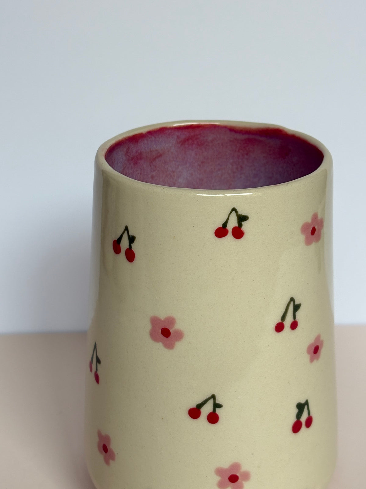 Dainty Cherries & Flowers Tumbler Cup
