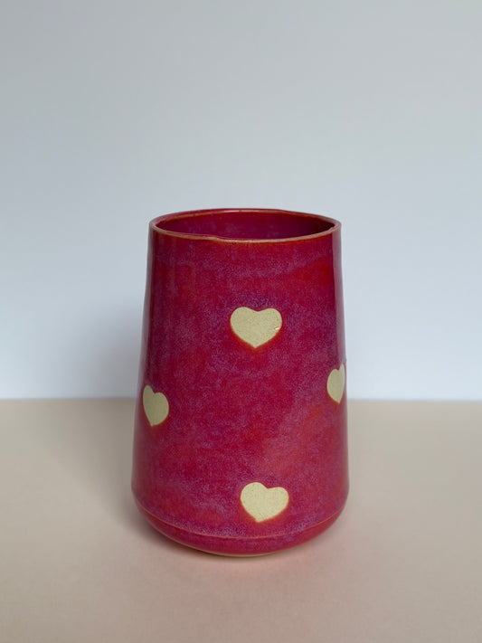 Pink Hearts Tumbler Cup