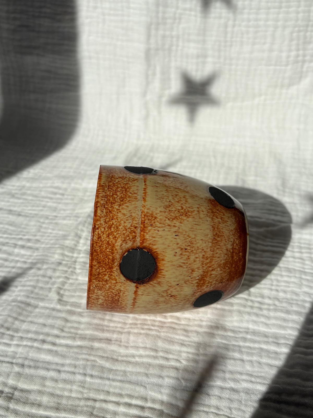 Caramel Polka Dot Tumbler cup
