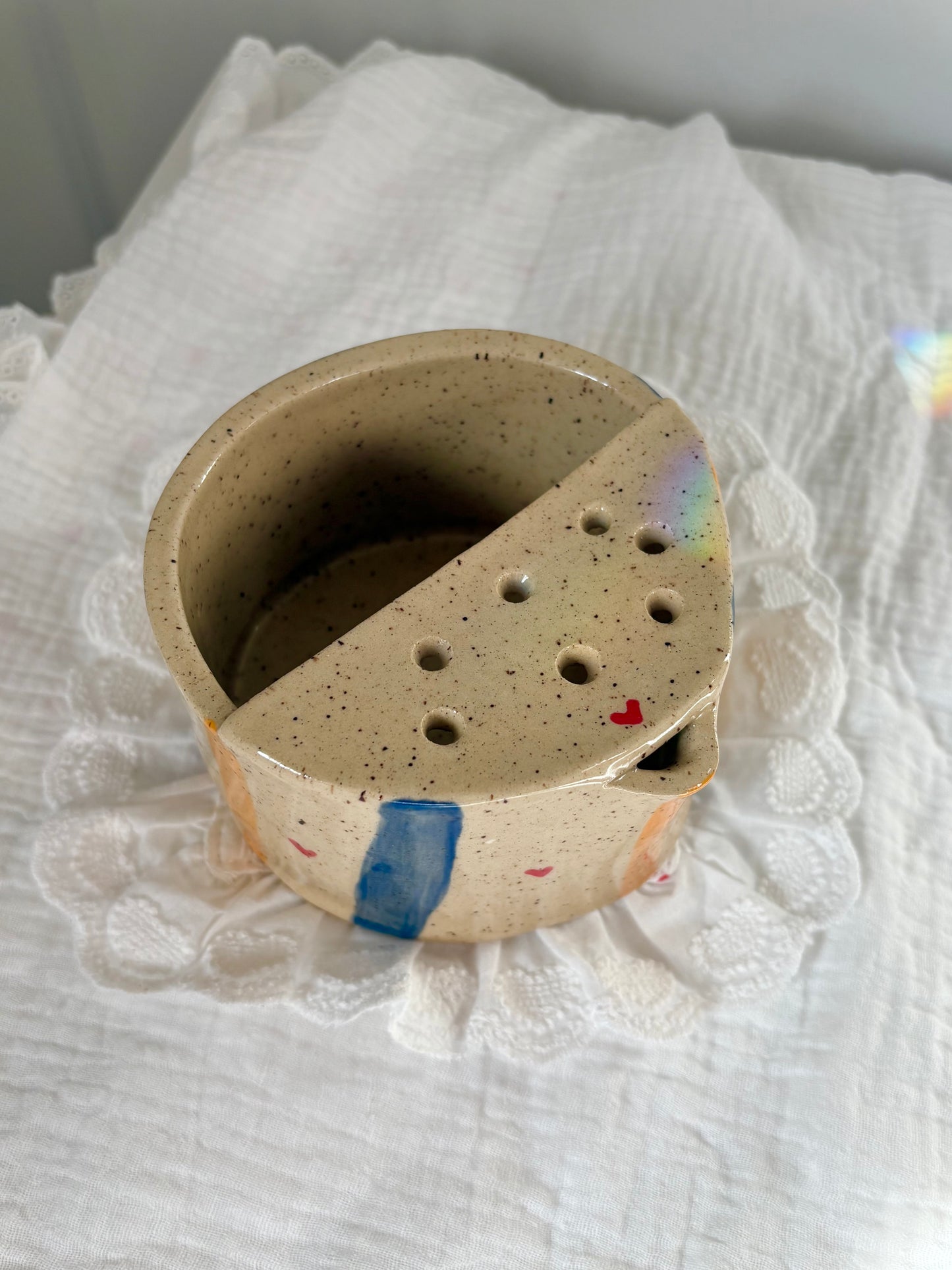 Blue & Yellow Stripes Berry Bowl