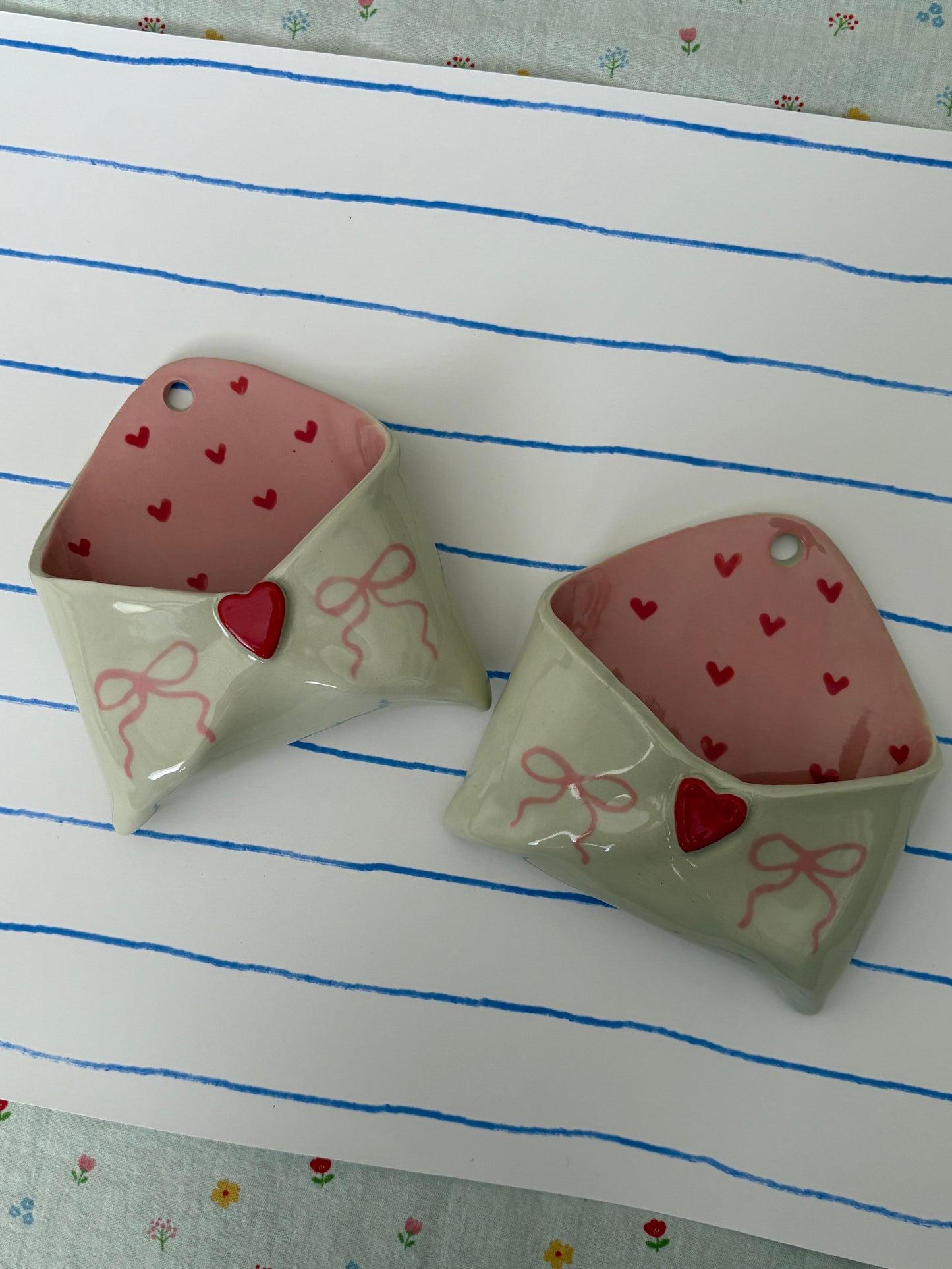 Pink Bows Ceramic Wall Envelope