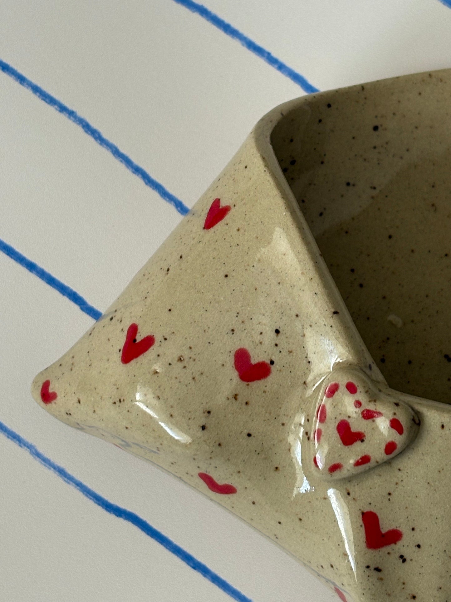 Speckled Hearts Ceramic Wall Envelope