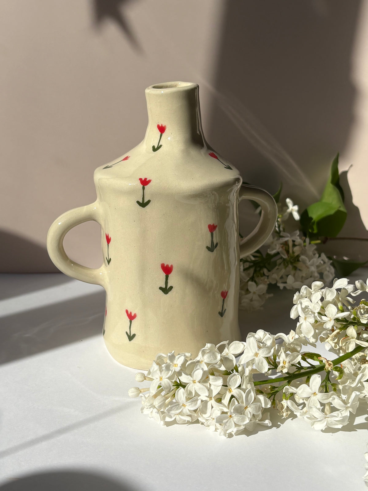 Red Tulip Vase