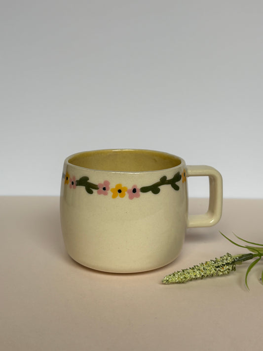 Floral Vine Espresso Cup Yellow