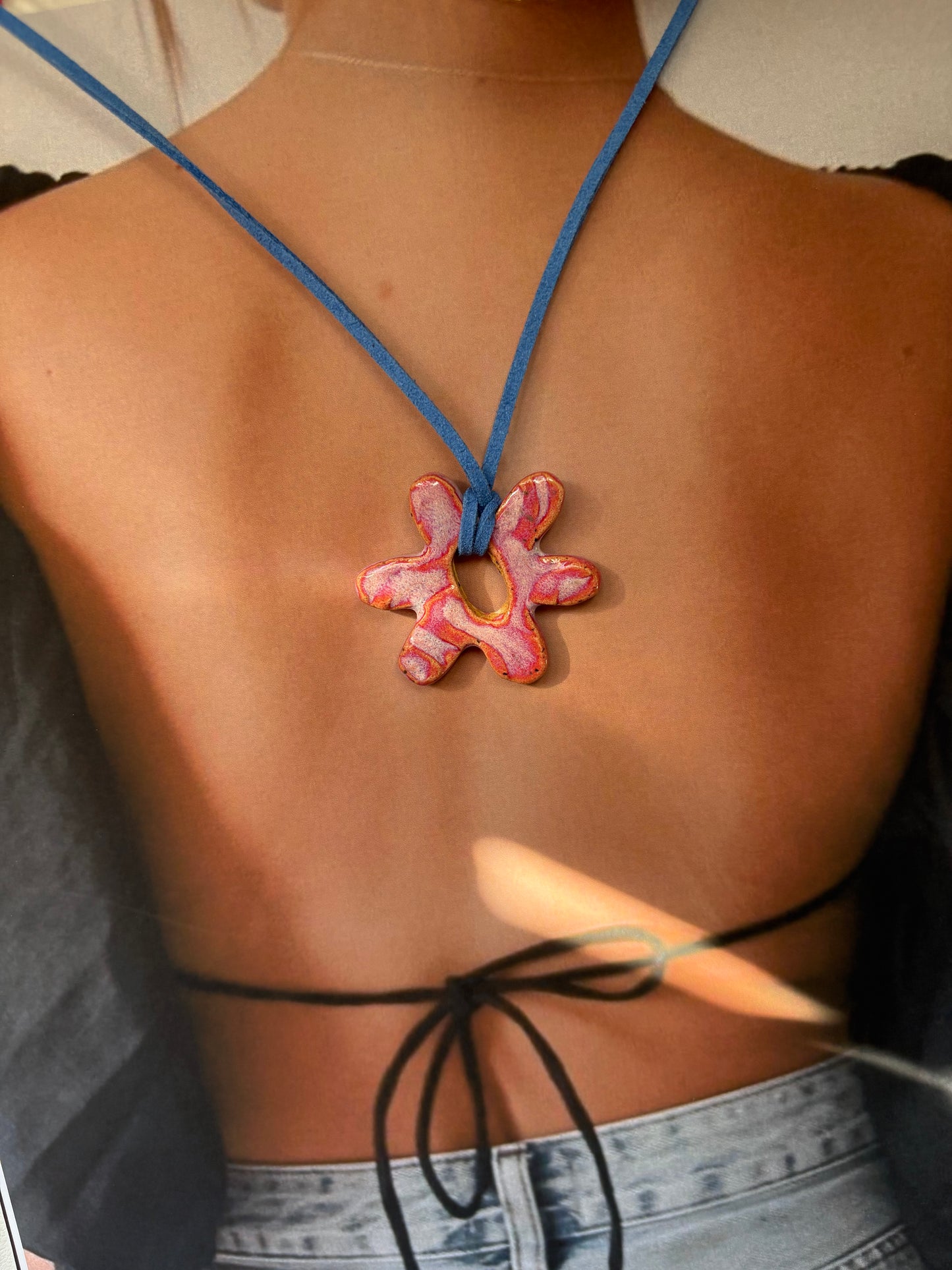 Strawberry Froth Flower Necklace
