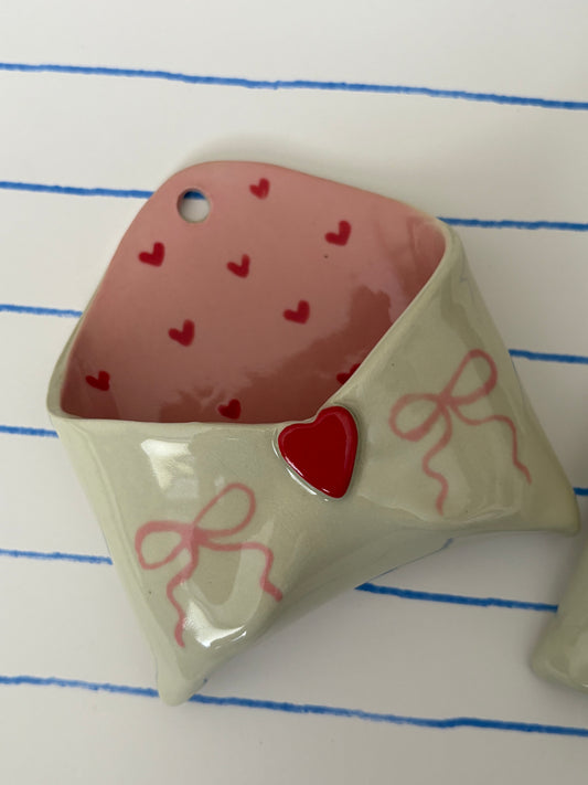 Pink Bows Ceramic Wall Envelope
