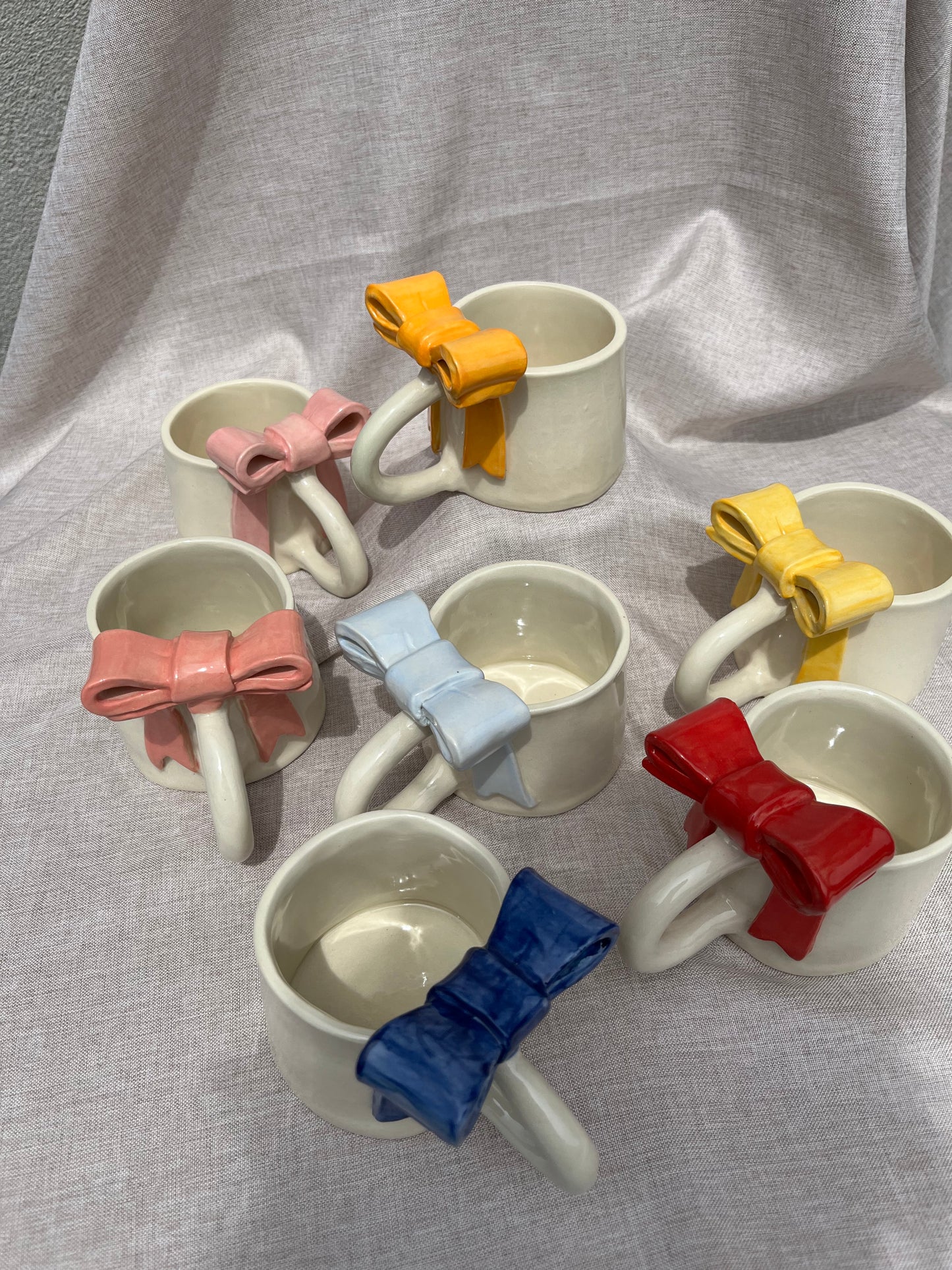 Baby Pink Bow Ceramic Handmade Mug