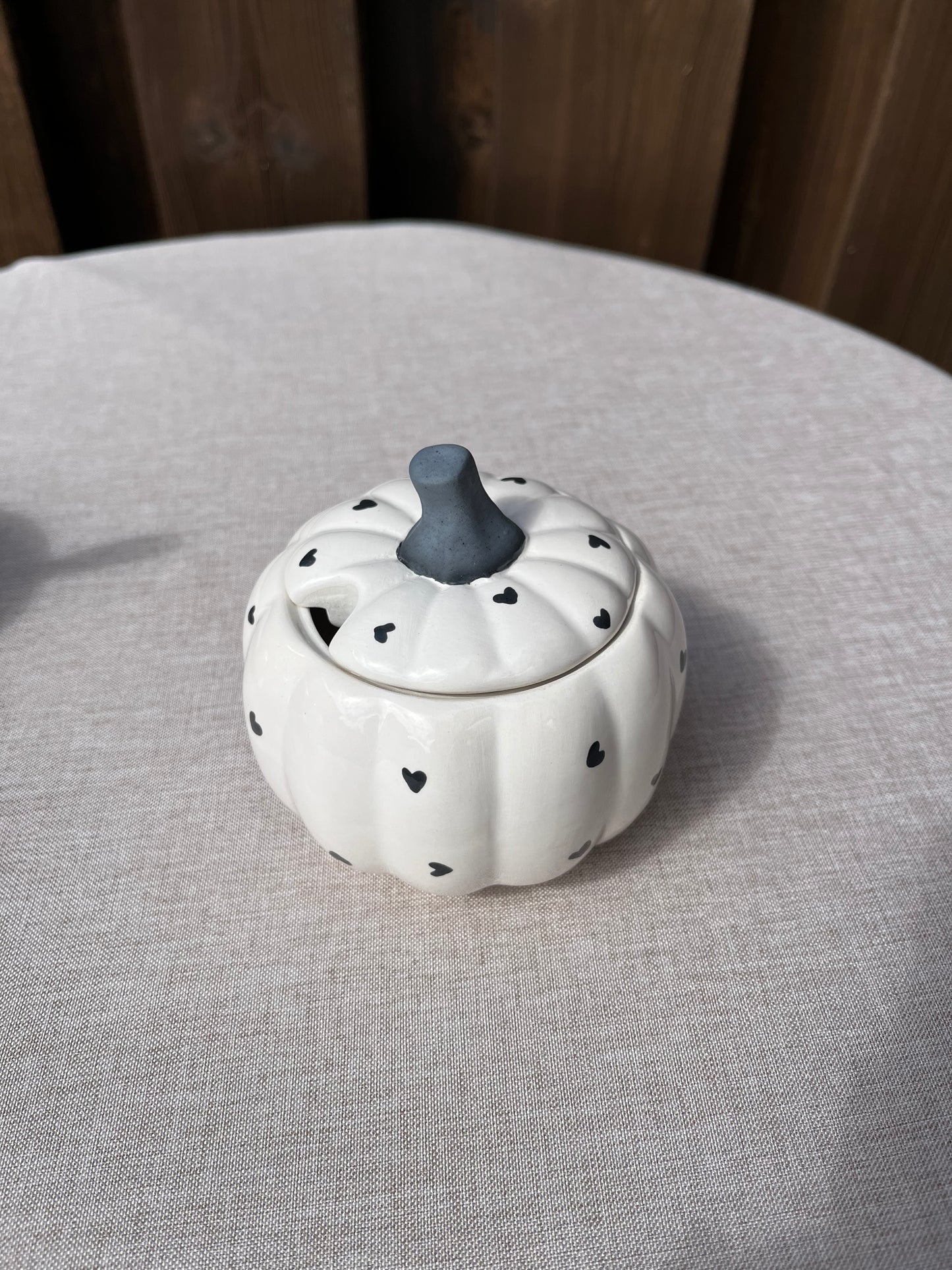 Pumpkin Sugar Jar With Spoon