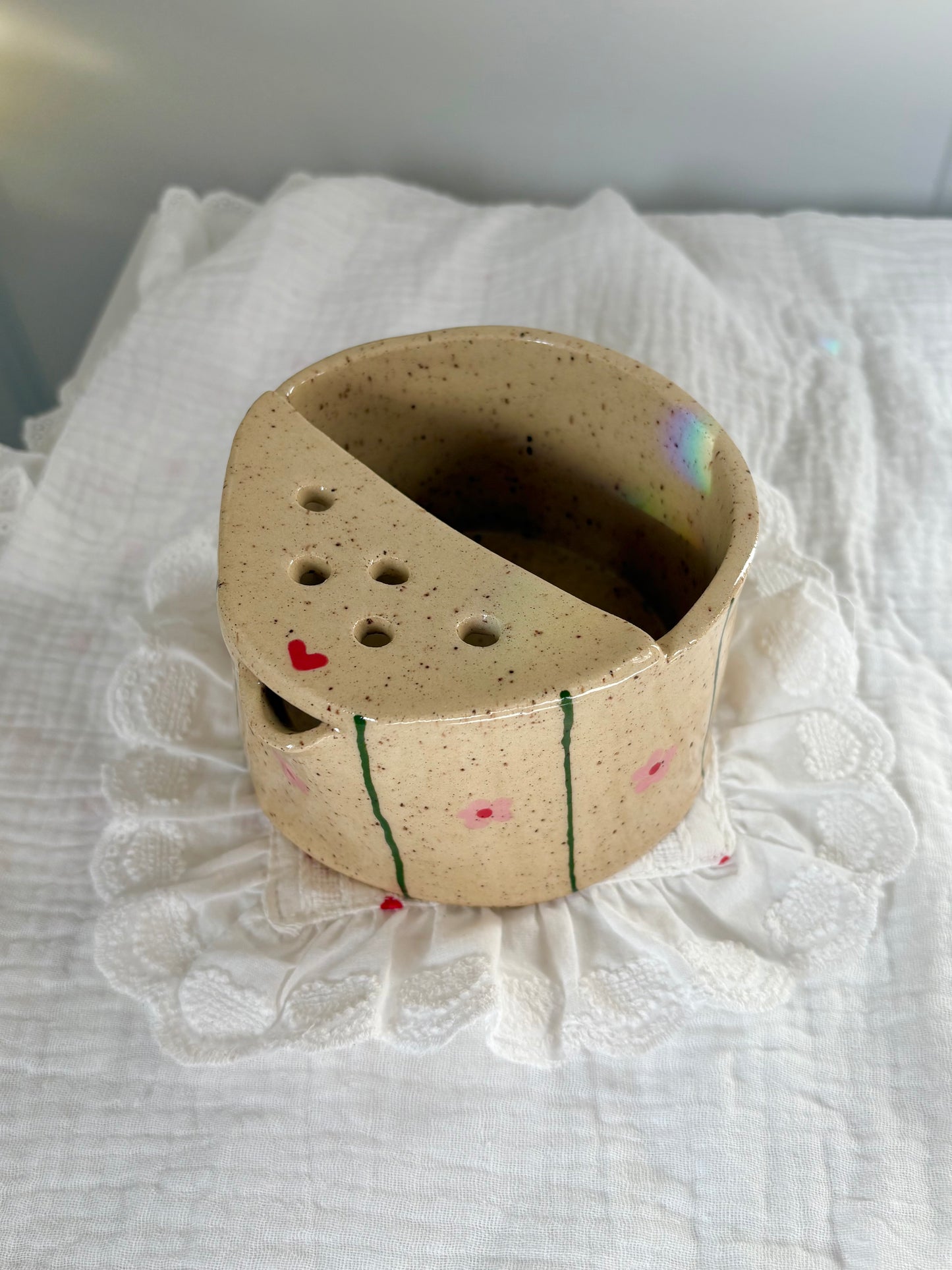 Pink Flowers Berry Bowl