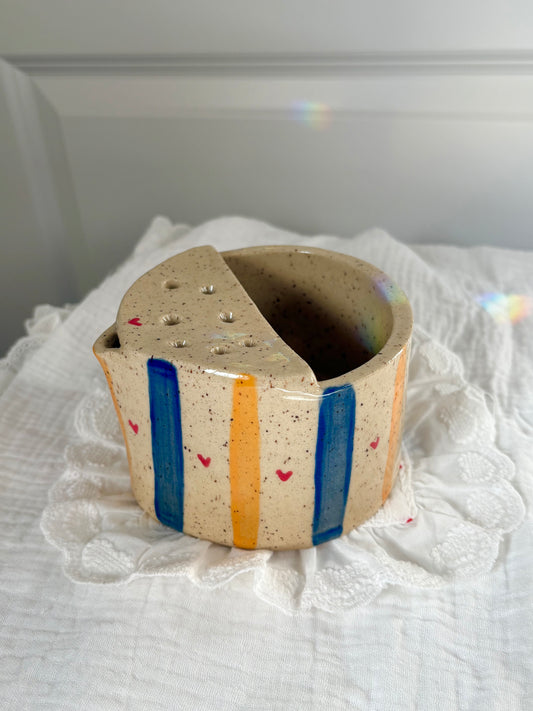 Blue & Yellow Stripes Berry Bowl