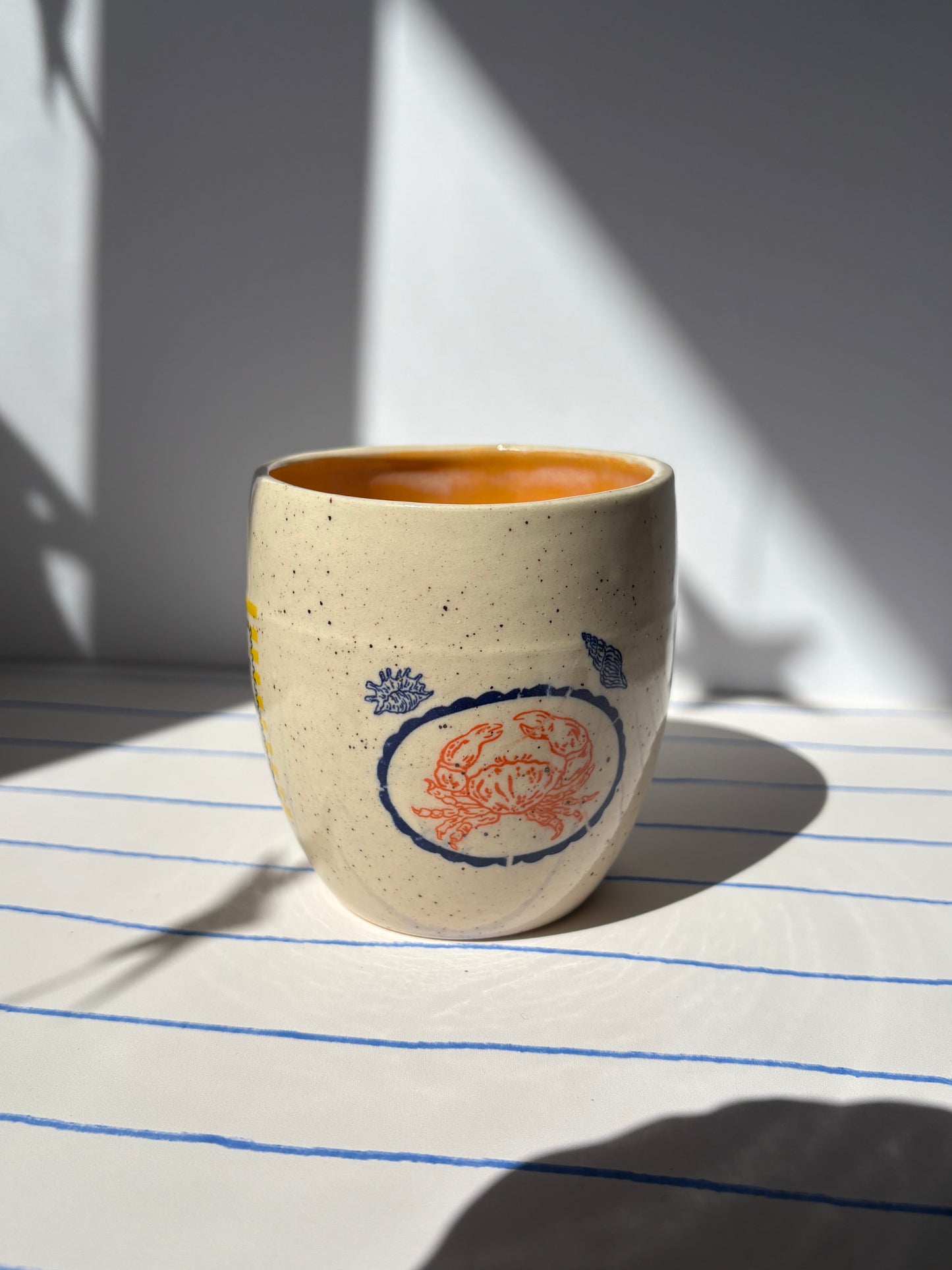 Mediterranean Summer Tumbler Cup Orange (Style 1)