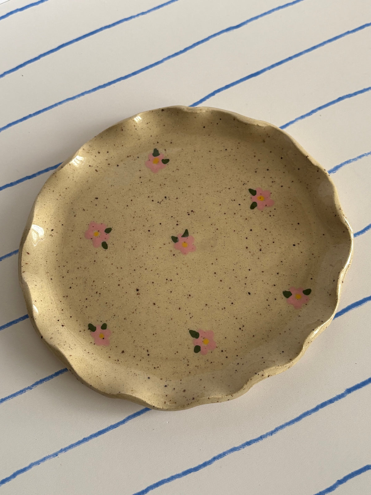 Pink Flowers Jewelry Dish