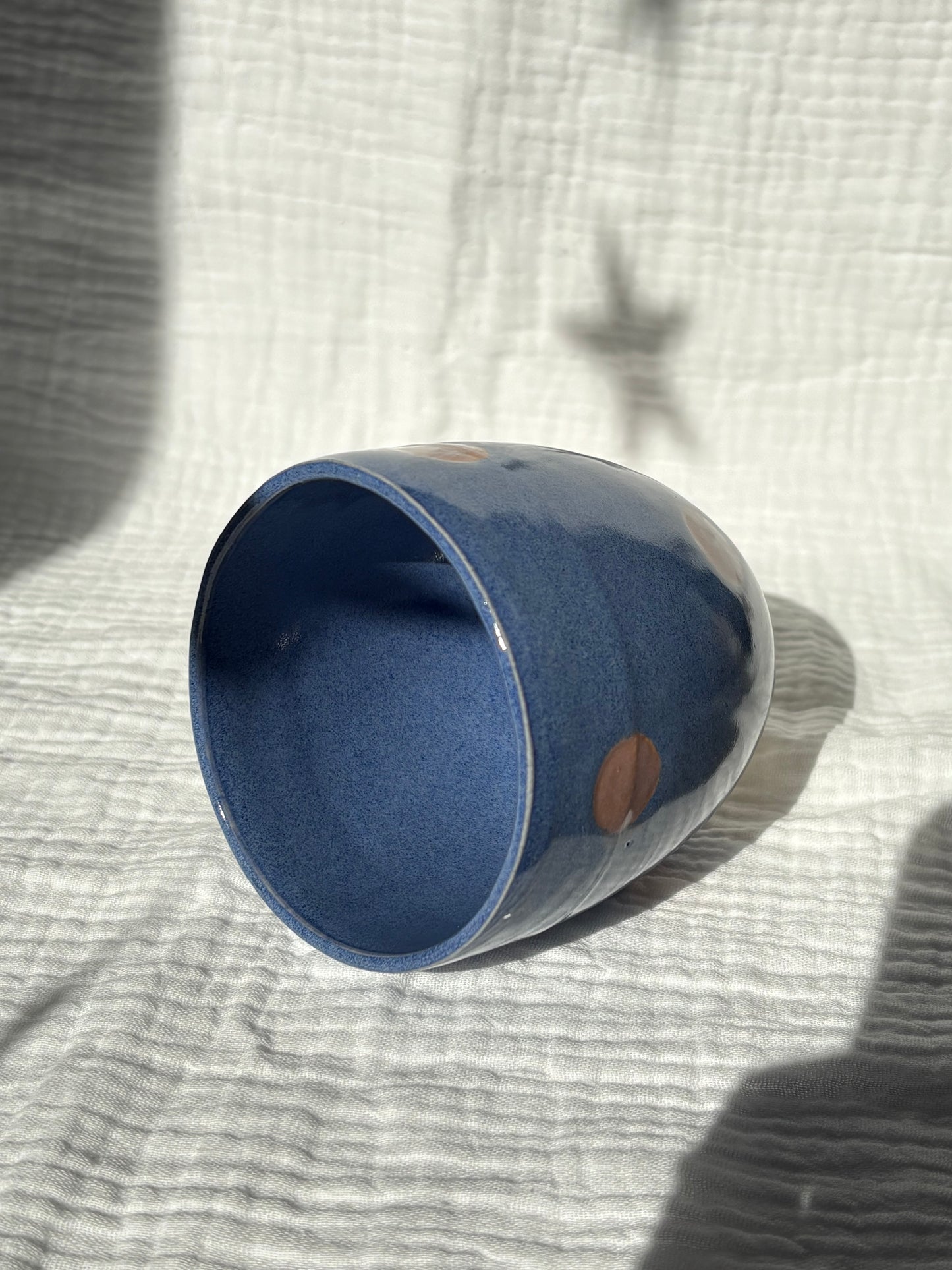 Indigo & Lavender Polka Dot Tumbler cup