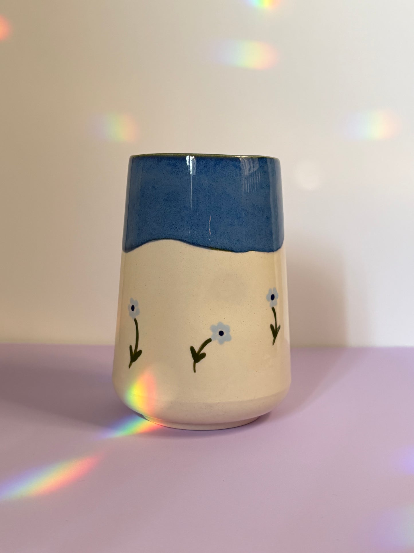 Blue Flowers Tumbler Cup