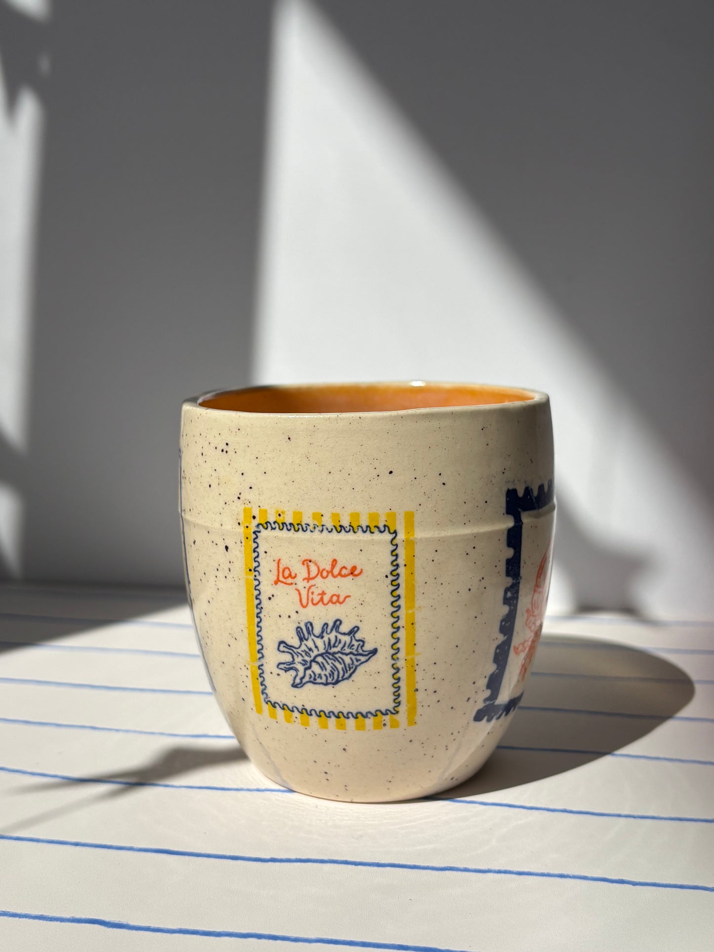 Mediterranean Summer Tumbler Cup Orange (Style 3)
