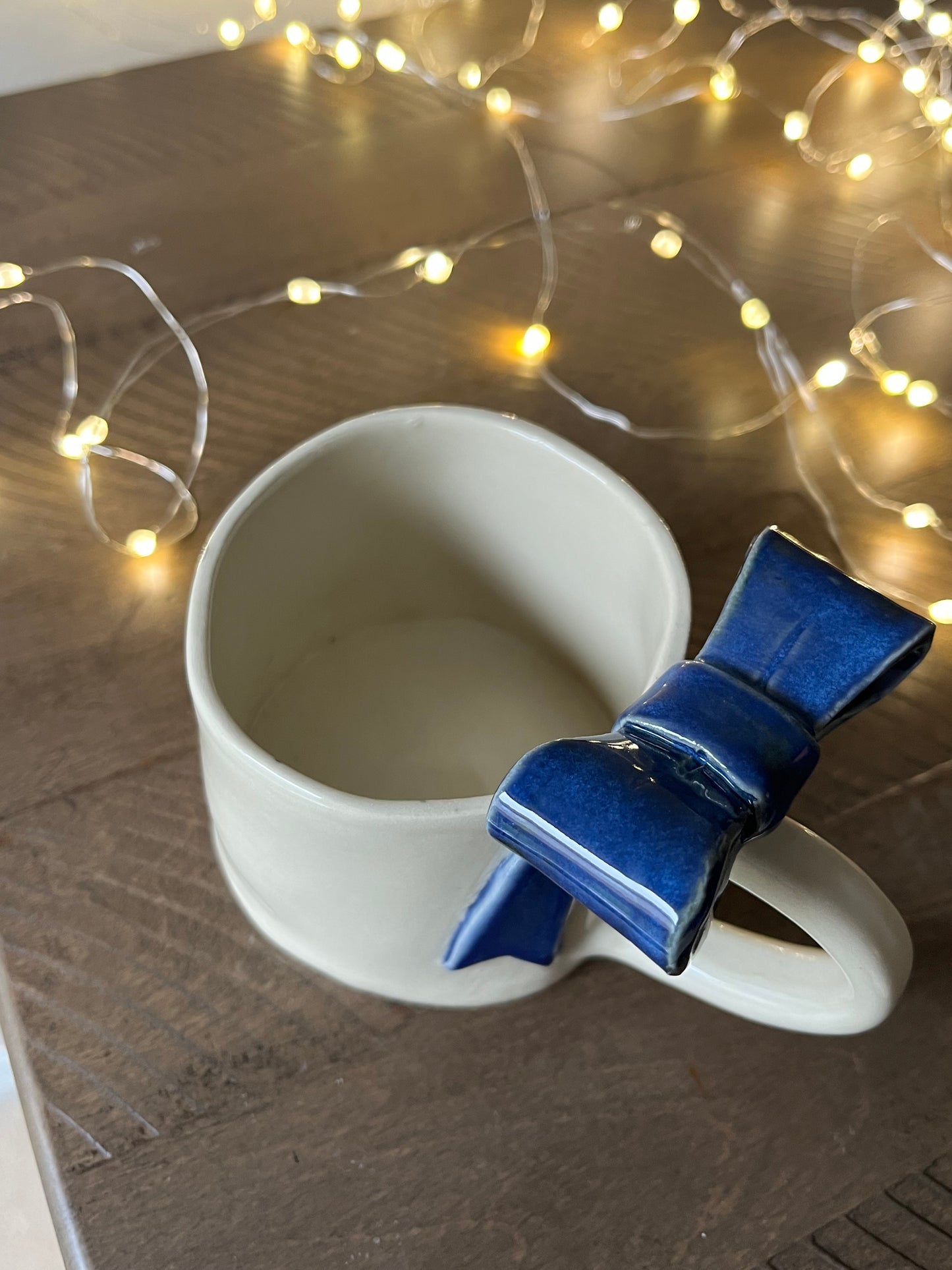 Indigo Bow Ceramic Handmade Mug