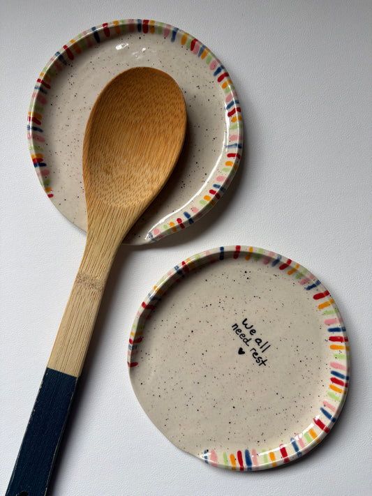 “We All Need Rest” Stripes Spoon Rest
