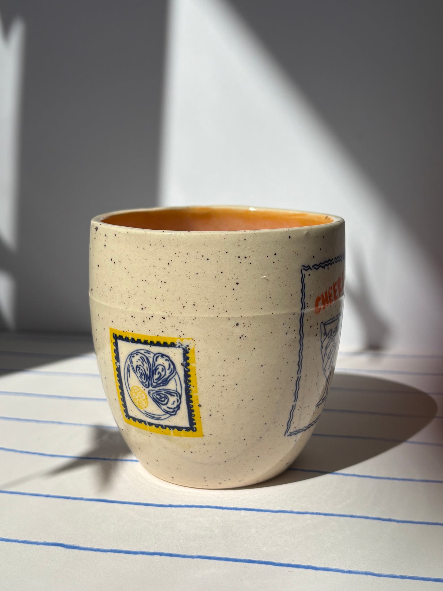 Mediterranean Summer Tumbler Cup Orange (Style 3)