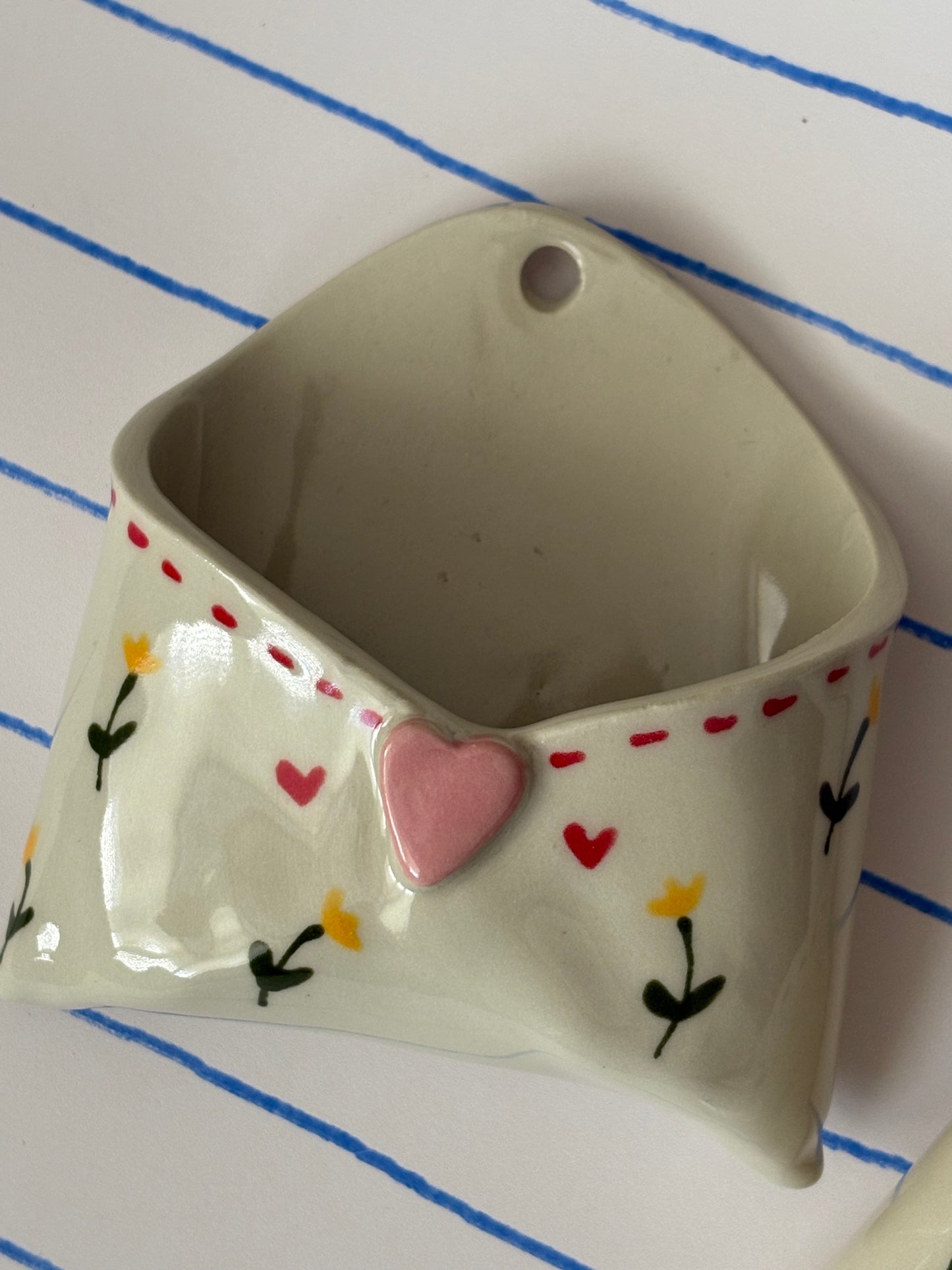 Floral & Stitch Ceramic Wall Envelope