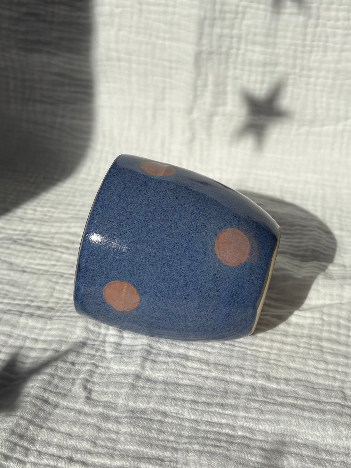 Indigo & Lavender Polka Dot Tumbler cup